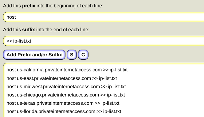 Bulk find ip addresses of website