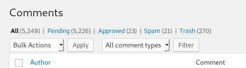 Wordpress Comment Spam Before