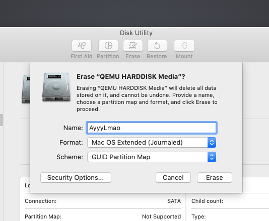 Erase Disk macOS Linux