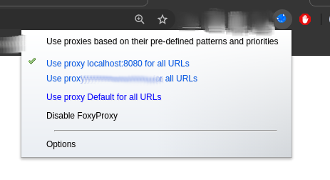 enable foxy proxy for all urls mitm proxy