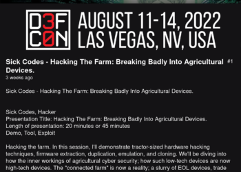 Sick Codes DEFCON 30 Hacking The Farm Breaking Badly Into Agricultural Devices